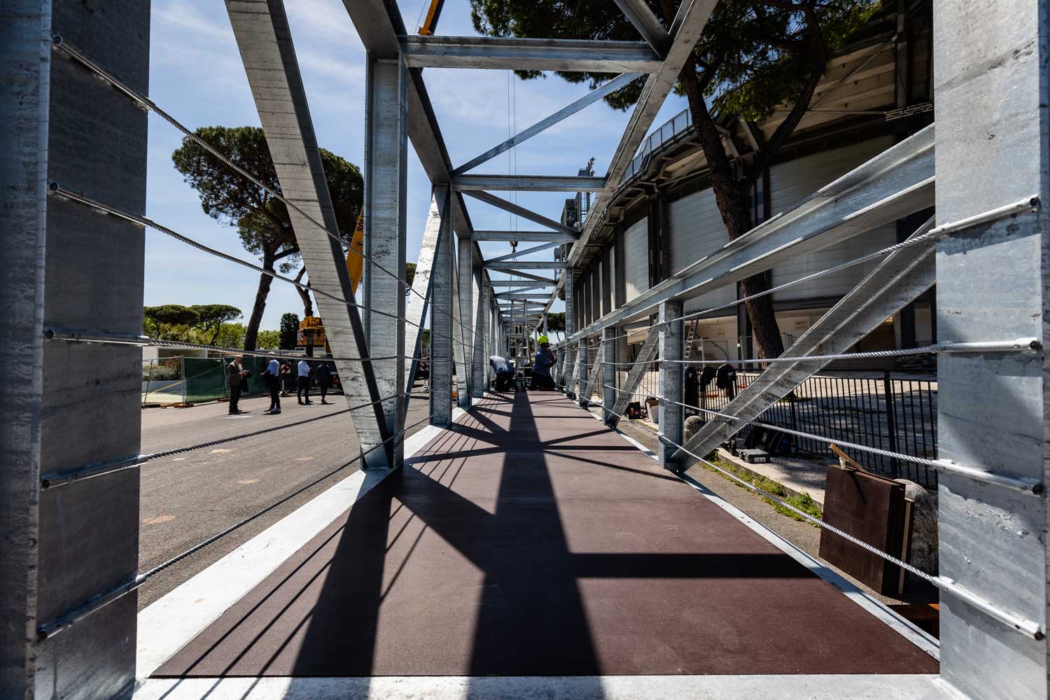 Realizzazione di una struttura metallica presso il Foro Italico.